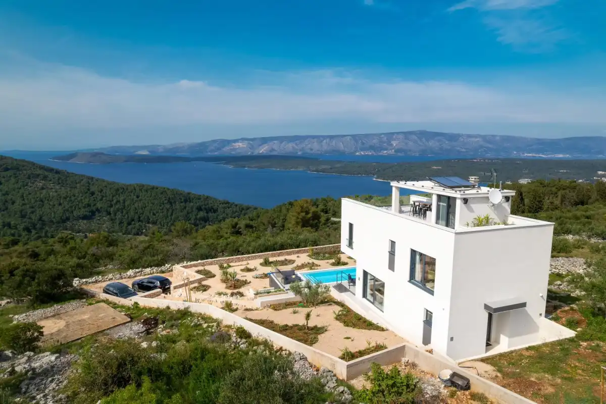 Villa Lapis on Hvar Island surrounded by lush greenery and Mediterranean landscape – Adriatic Luxury Villas, exclusive villas in Hvar, Croatia